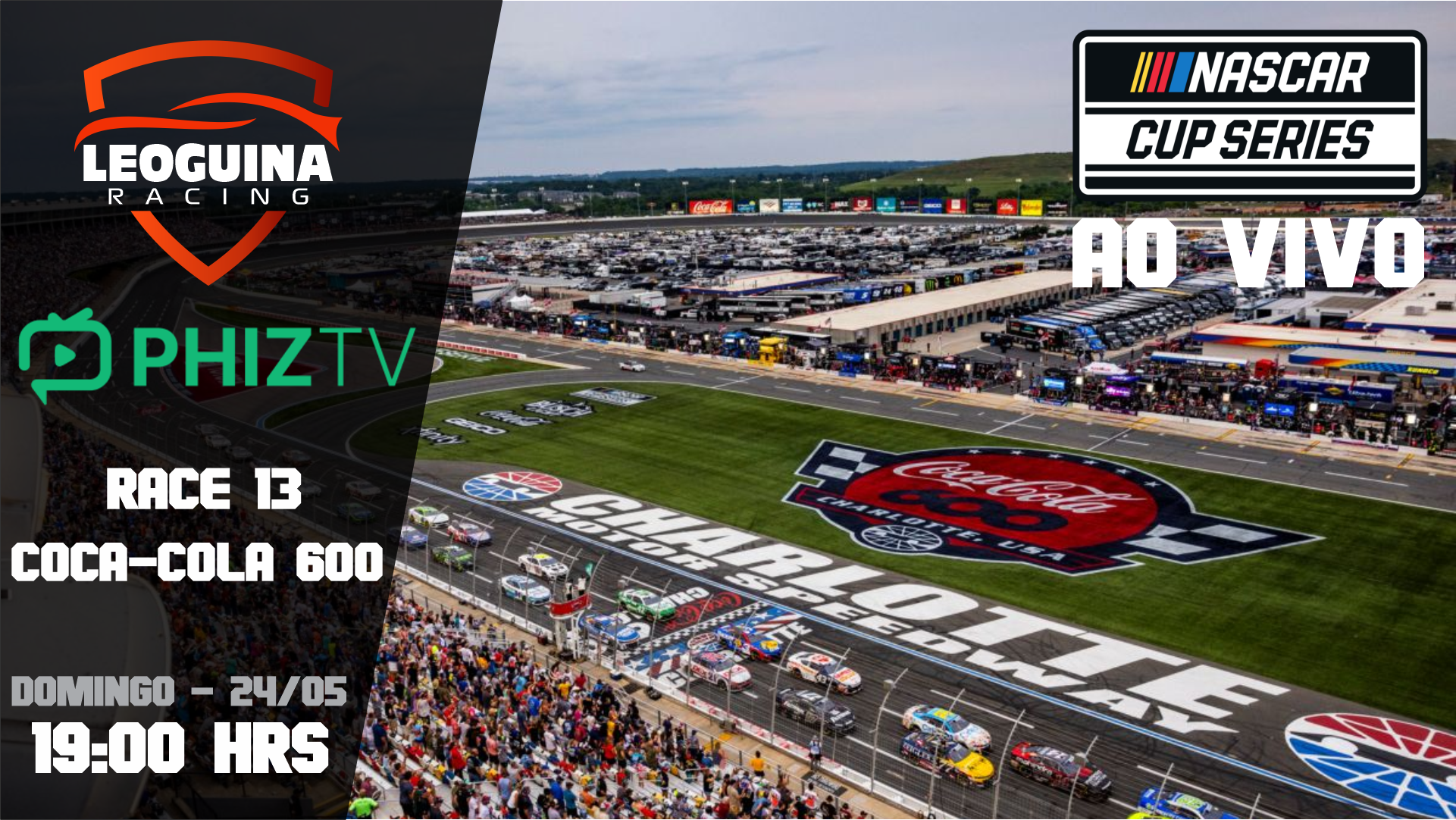 🏆 NASCAR Cup Series 2026 | AO VIVO | Race 13 | Charlotte | Coca-Cola 600